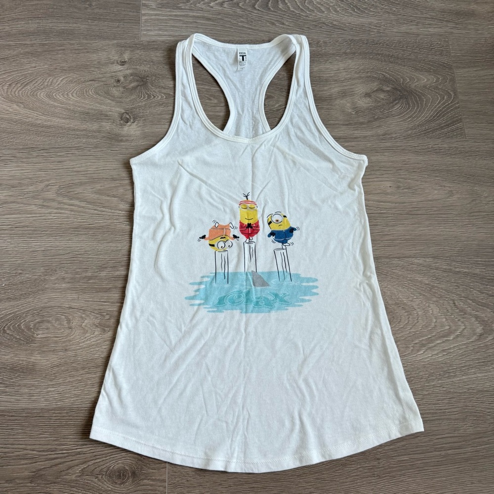 Despicable Me Minions Meditation Balancing Relax Shark Fin Racerback Tank Top